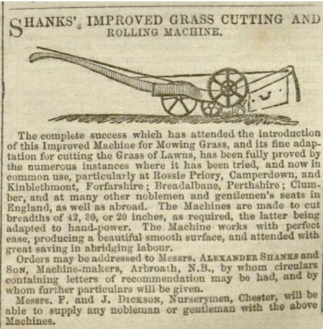1847-6-26      Shanks Advertisement  in the Gardeners Chronicle   26th of June 1847