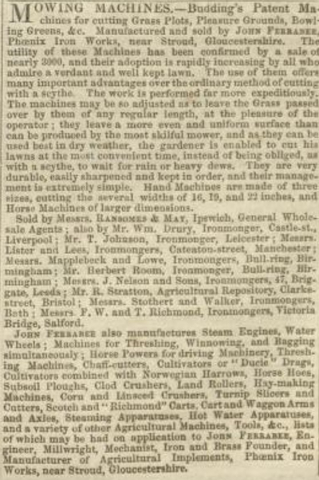1848-4-15   Ferrabee's Advertisement in the Gardeners Chronicle 15th of April 1848