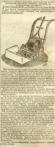 Ferrabee Advertisement in The Gardeners Chronicle - 12th May 1849