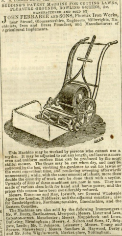  Ferrabee Advertisement in The Gardeners Chronicle - 5th May 1849