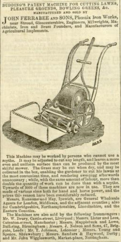 1849-5-25   Ferrabee's Advertisement in the Gardeners Chronicle - 25th of May 1849
