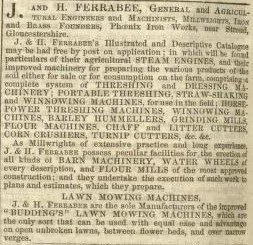   Ferrabee advertisement in The Gardeners Chronicle - 19th March  1853