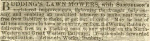 Samuelson & Co. advertisement in The Gardeners Chronicle - 29th April 1854