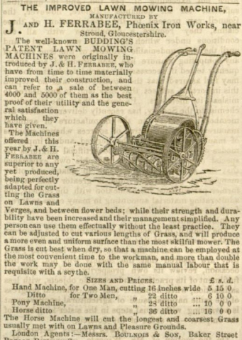  James & Henry Ferrabee advertisement in The Gardeners Chronicle - 27th May 1854