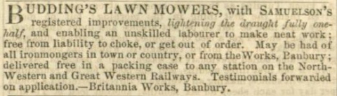 Samuelson & Co. advertisement in The Gardeners Chronicle - 13th May 1854