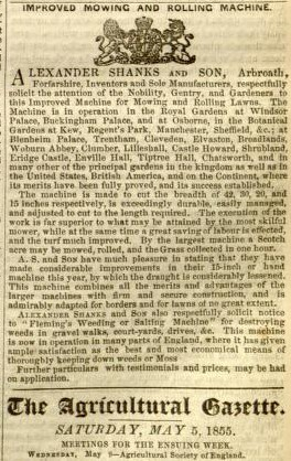 1855-05-05  Shanks advertisement - 5th May 1855