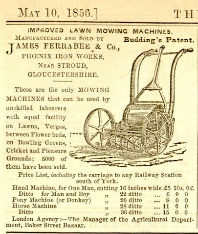  James Ferrabee advertisement in The Gardeners Chronicle - 10th May 1856