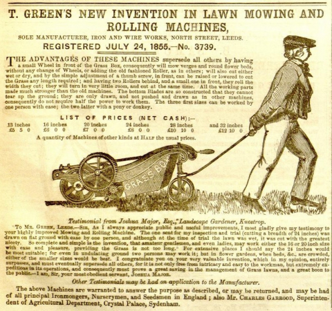 T. Green advertisement - 12th July 1856