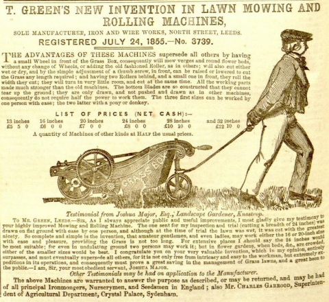 T. Green advertisement - 26th July 1856