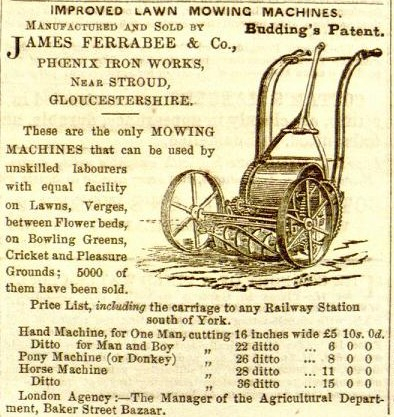  James Ferrabee  advertisement in The Gardeners Chronicle - 3rd May 1856