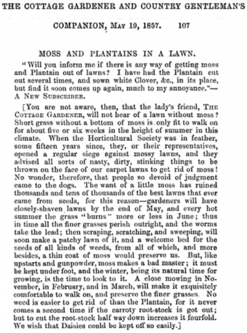 The Cottage Gardeners & Country Gentleman's Companion - 10th May 1857