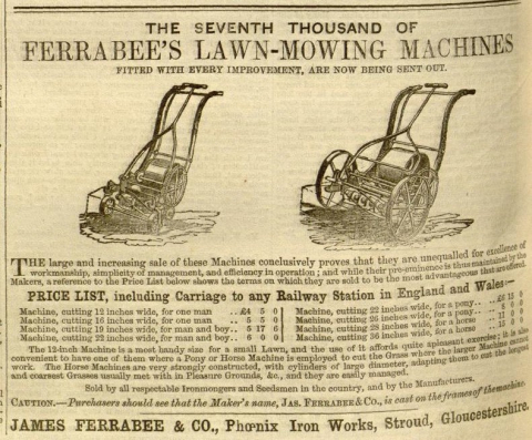 James Ferrabee advertisement - 29th May 1858