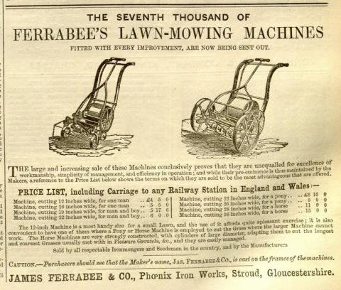 James Ferrabee advertisement - 8th May 1858