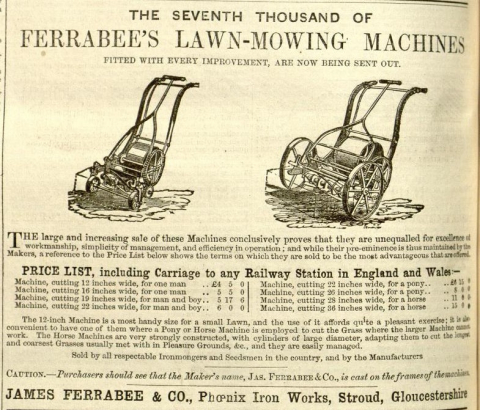 James Ferrabee advertisement - 17th April  1858