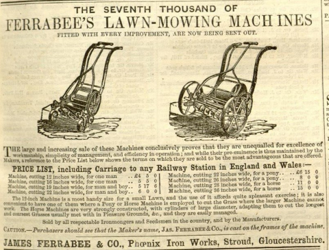 James Ferrabee advertisement - 5th June 1858