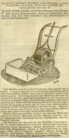  John Ferrabee advertisement in The Gardeners Chronicle - 28th April 184