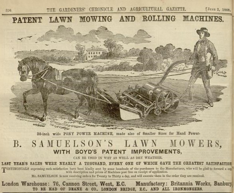 Samuelson & Co.  Advertisement in The Gardeners Chronicle 2nd June 1860