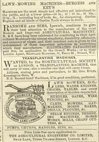 Advertisements in The Gardeners Chronicle  8th September 1860