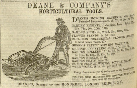  Deane & Co. (retailer) advertisement for Samuelson & Co. (manufacturer) in The Gardeners Chronicle - 26th April 1862