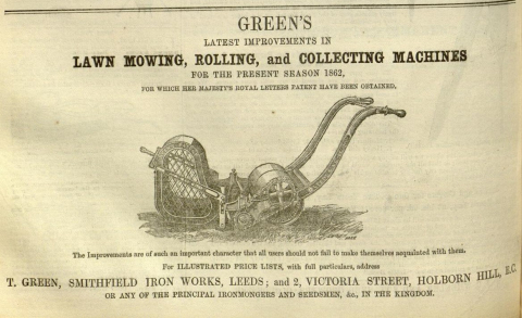 Greens Advertisement in The Gardeners Chronicle - 29th March 1862