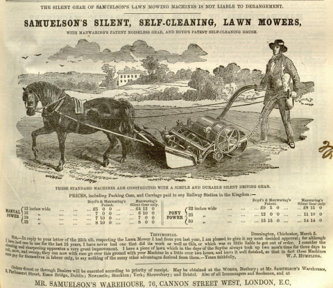 Samuelson & Co. advertisement in The Gardeners Chronicle - 19th July 1862