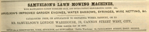  Samuelson & Co. advertisement in The Gardeners Chronicle - 16th August 1862