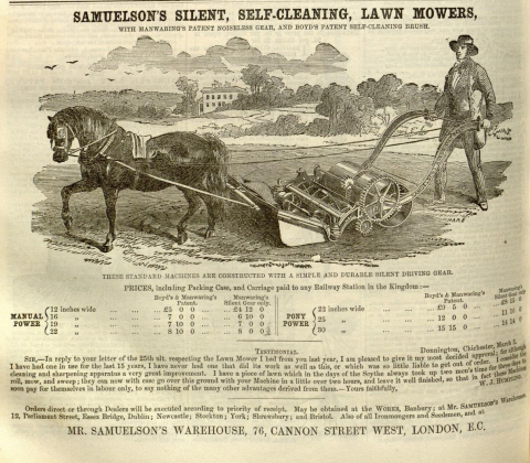 Samuelson & Co. advertisement in The Gardeners Chronicle - 3rd May 1862