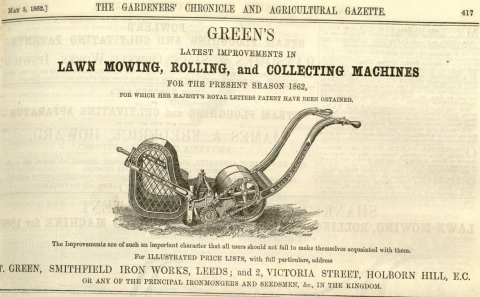  Greens advertisement in The Gardeners Chronicle - 3rd May 1862