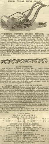 Greens Patent Silens Messor - The Gardeners Chronicle - 28th January 1860