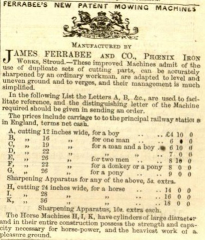 1859-3-12    Ferrabee's advertisement in the Gardeners Chronicle 12th of March 1859
