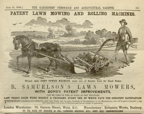 Samuelson & Co. Advertisement in the Gardeners Chronicle 23rd June 1860