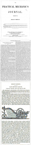 1855-03-01  The Practical Mechanics Journal  - Shanks Patent No.1147 - March 1855