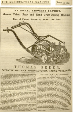 1857-04-11  Greens advertisement - 11th April 1857