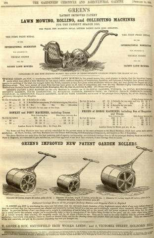 1863-02-14  Greens advertisement - 14th February 1863