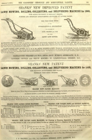 1863-02-07   Shanks advertisement - 7th February 1863