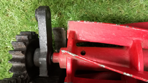Budding's Patent No. 1623 - showing  close up on cutter and frame - Ipswich Transport Museum - 1st September 2024