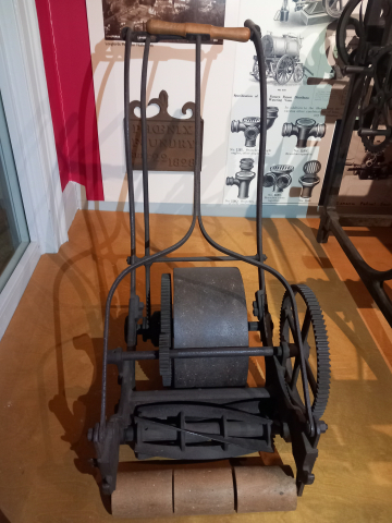 James Ferrabee & Co. Phoenix Ironworks - With Registered  No. 3074 Improvements - SERIAL No.  7508 12" Mower - Front view Closer  -Stroud Museum - 15th February 2025