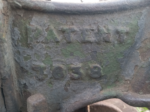 James Ferrabee & Co. Phoenix Ironworks - With Registered  No. 3074 Improvements - 12"   SERIAL Close up of Serial No. 7638      -  Malvern Autumn Garden Show - 28th September 2025