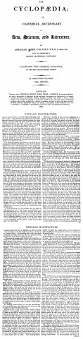 1819 - An extract from The Cyclopaedia or Universal Dictionary Of Arts, Science & Litrerature -1819