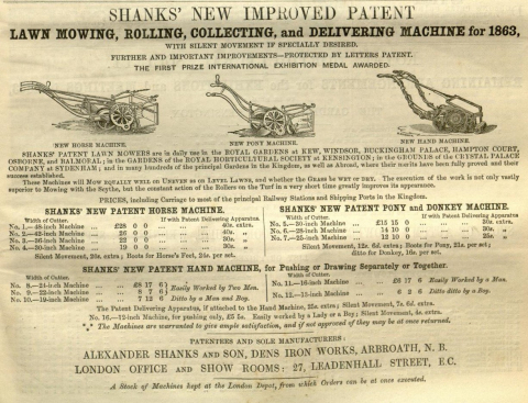 1863-08-15 Shanks advertisement -15th August 1863