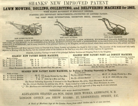 1863-08-08 Shanks advertisement - 8th August 1863