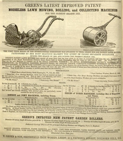 1863-05-16  Greens advertisement - 16th May 1863