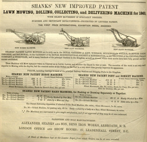 1863-05-23  Shanks advertisement - 23rd May 1863