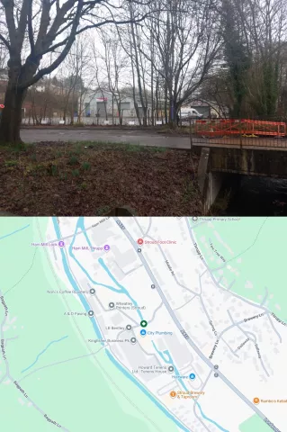 Current View of Location of Thrupp Lower Mill and Pheonix Foundry