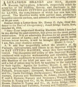 Shanks Advertisement in Gardeners Chronicle