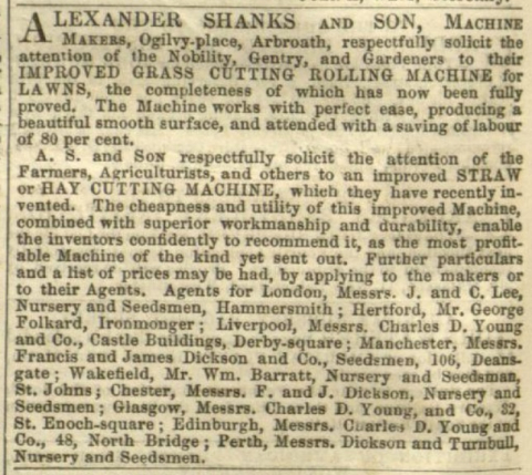 Shanks Advertisement in Gardeners Chronicle