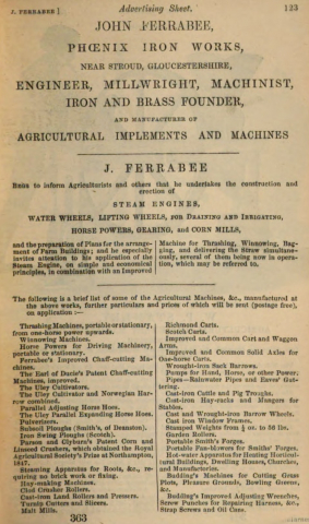 1846 - Farmers Almanac - John Ferrabee advertisement