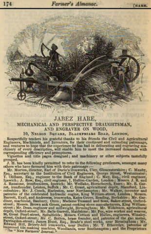 1845 - Farmers Almanac - Jabez Hare the Engraver