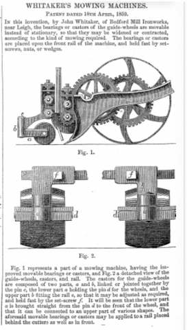 1850-12-09 The Engineer - Whitakers Mowing Machine.