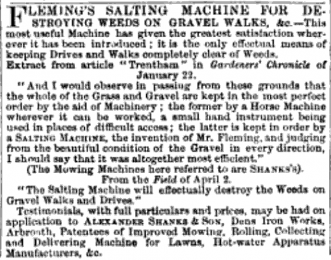 -14  Gardeners Chronicle - Flemming's Salting Machine made by Shanks